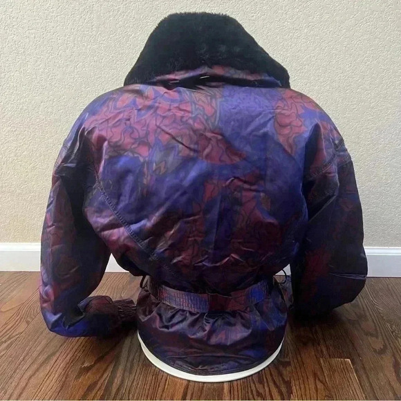 Obermeyer Vintage 90’s Thermolite Baroque Insulated Ski Jacket Coat Belted Sz 8 - Picture 4 of 16